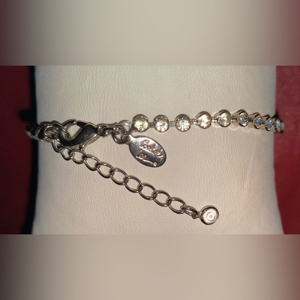 Cookie Lee Rhinestone Tennis Bracelet - Silver Tone EUC!